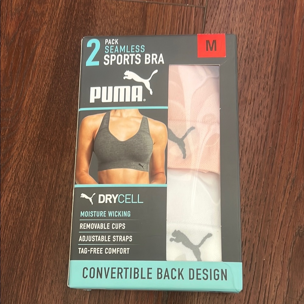 Puma Seamless Sports Bra 2-Pack - Black and White